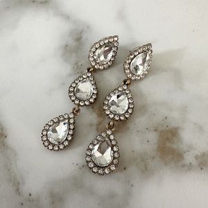 LOREN HOPE TRIPLE TEARDROP FACETED CRYSTAL EARRINGS